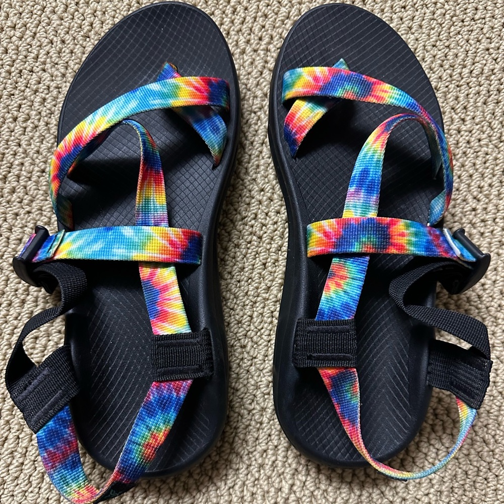 Chaco Black and Multicolor Sandals - size 10